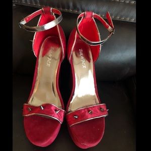 Suede wedge sandals